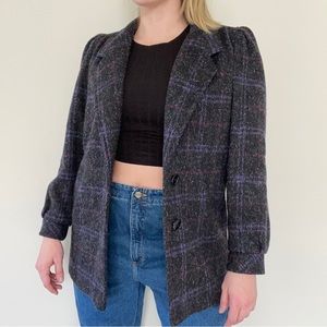 Worthington Essentials plaid wool blend coat